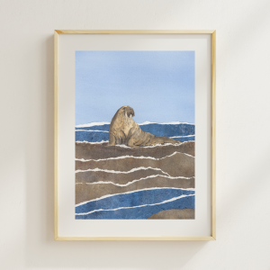 No Hurry Watercolor Collage Print