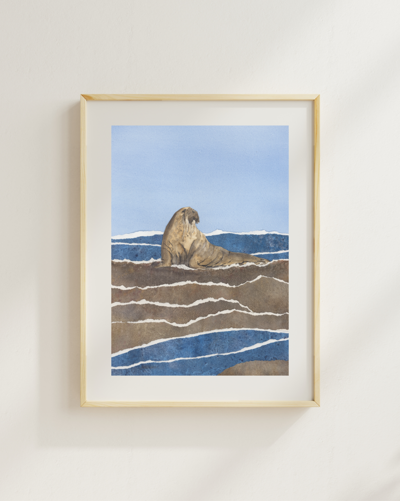 No Hurry Watercolor Collage Print