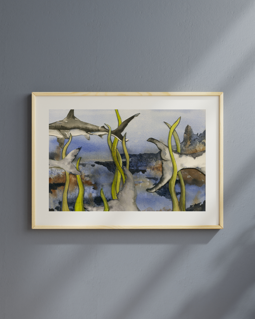 Salt and Sea Dogs Watercolor Collage Print