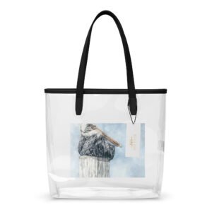 Lofty Lectern watercolor printed on a clear tote bag