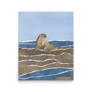 No Hurry Watercolor Collage Print