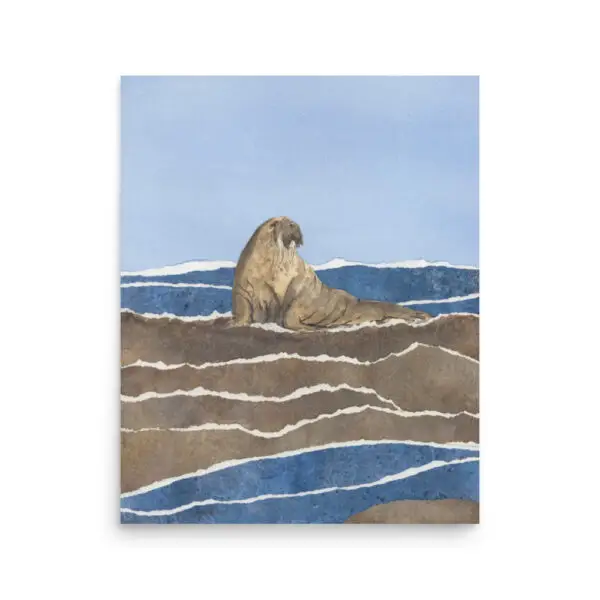 No Hurry Watercolor Collage Print