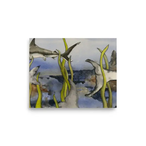 Salt and Sea Dogs Watercolor Collage Print