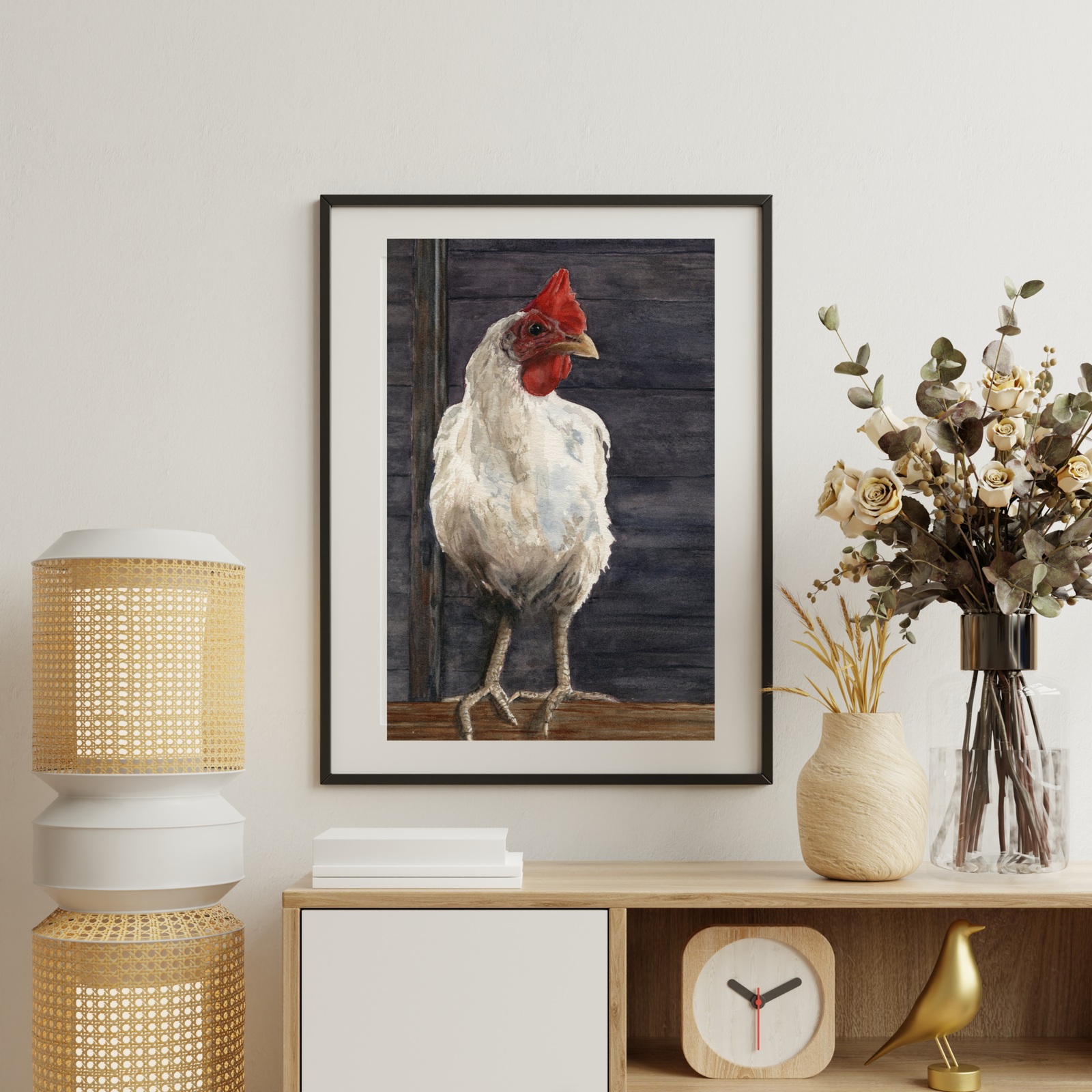 Haughty in the Hen House Watercolor Print - Image 4