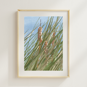 Phefee Pond Watercolor Collage Print