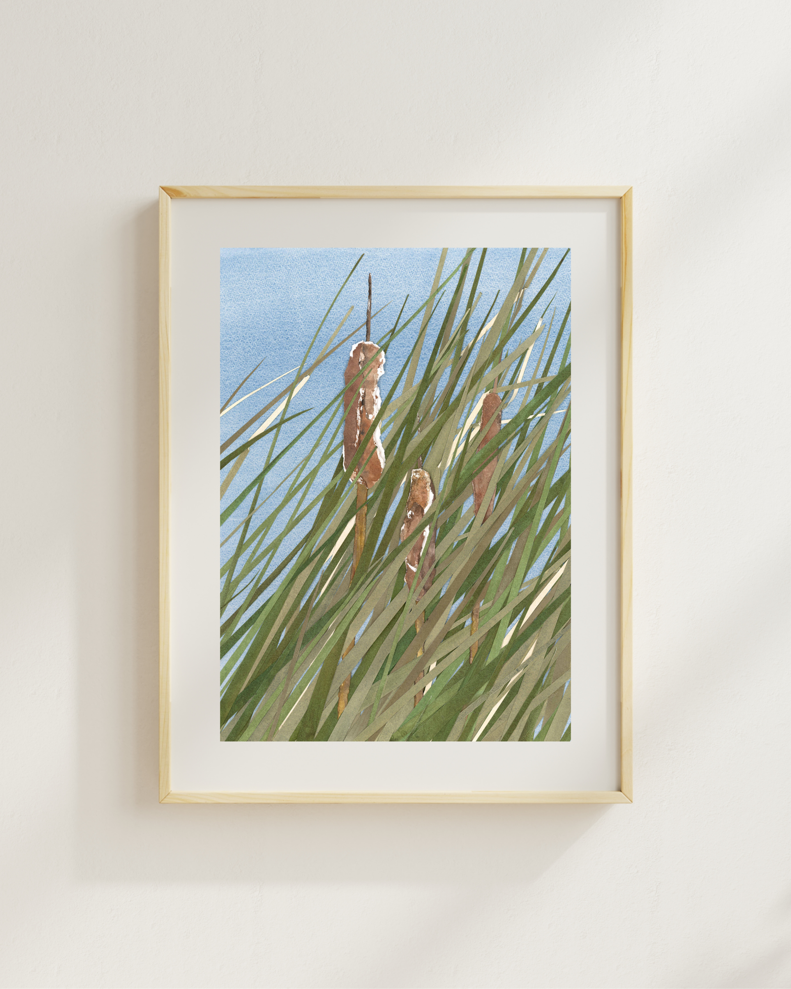 Phefee Pond Watercolor Collage Print