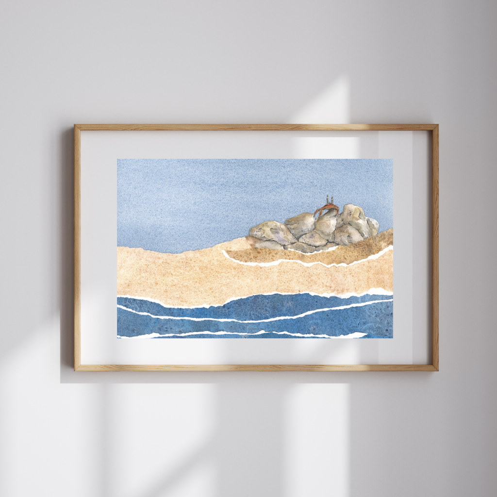 Rocky Watercolor Collage Print
