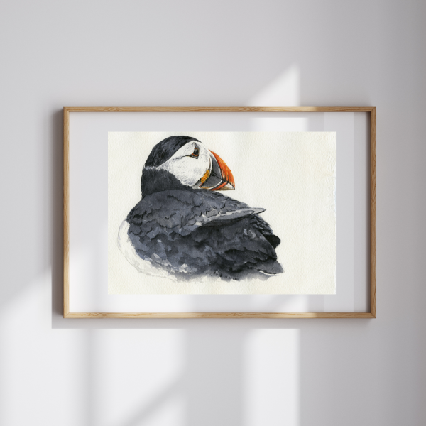 Puffin Along Watercolor Print