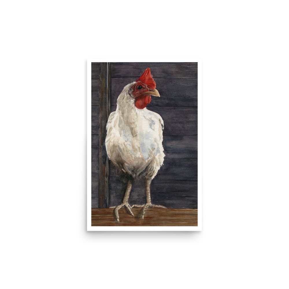 Haughty in the Hen House Watercolor Print - Image 2