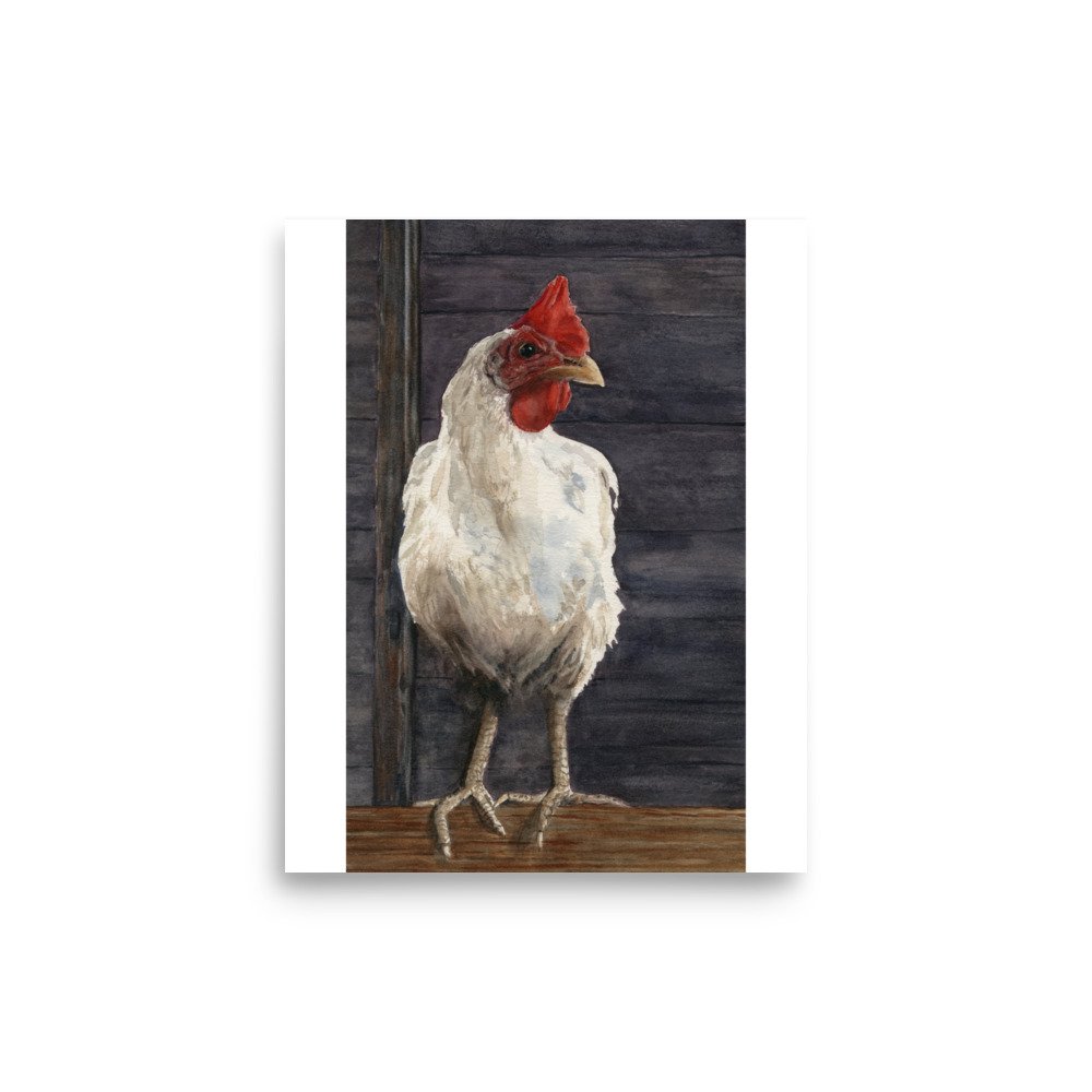 Haughty in the Hen House Watercolor Print - Image 5